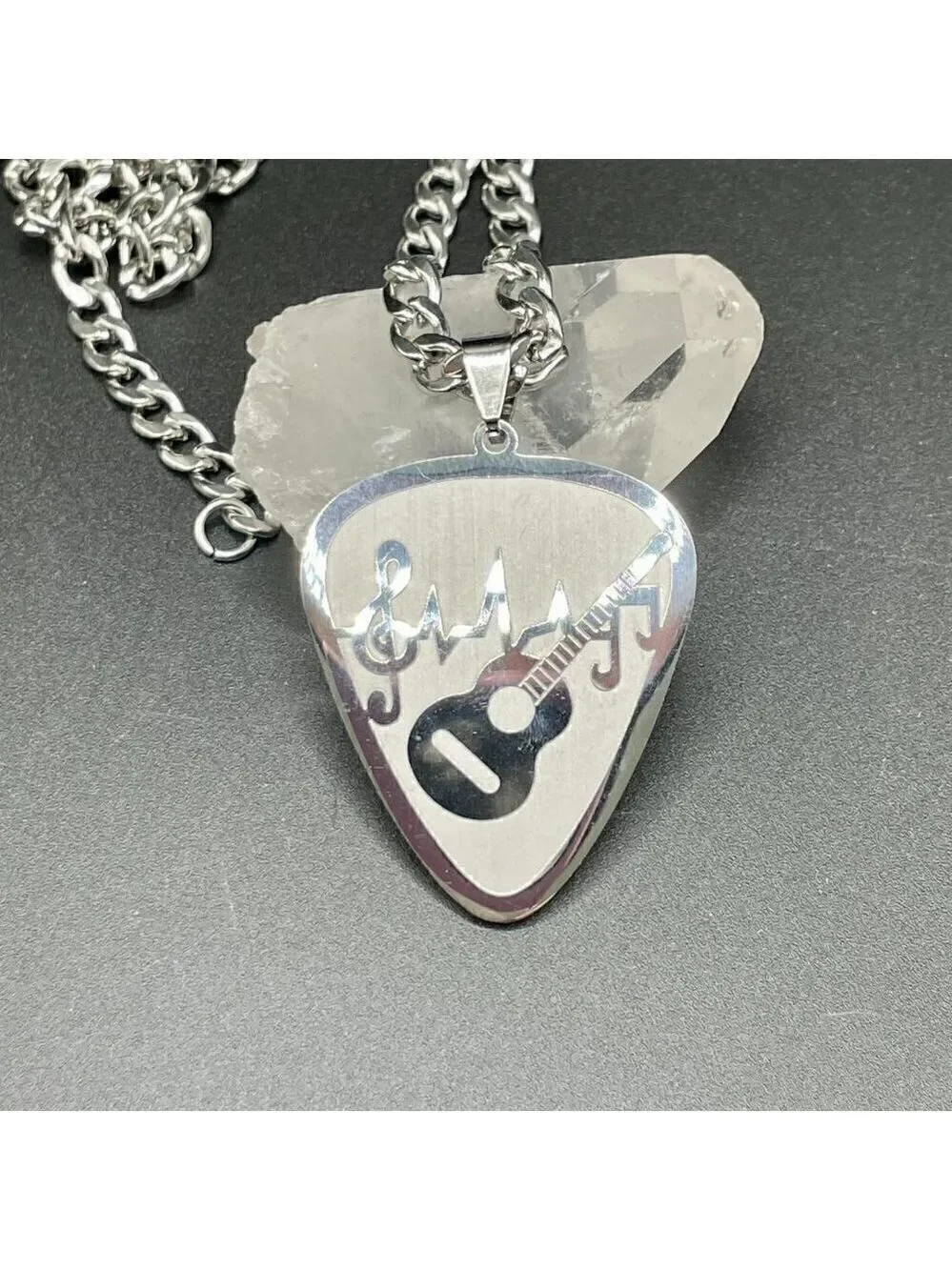 Heavy Guitar Pick Rocker Necklace #1253